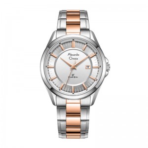 Alexandre Christie AC 8675 Silver Rosegold White Man Datejust MDBTRSL